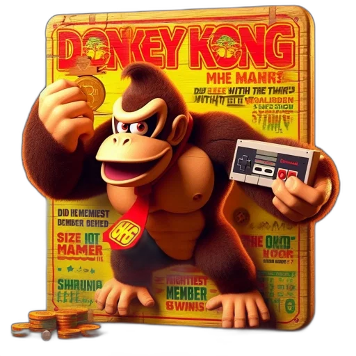 concept art, 3d render, donkey, kong transparent PNG cut-out