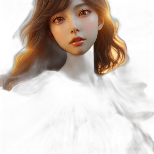 face, dress, creature, photorealistic transparent PNG cut-out