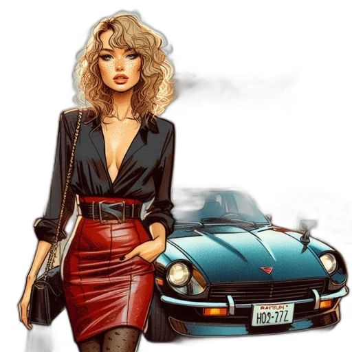car, jacket, comic book art, concept art transparent PNG cut-out