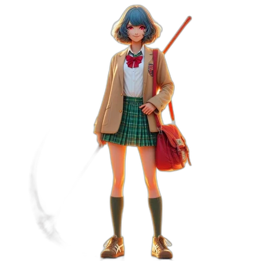 jacket, staff, concept art, 3d render transparent PNG cut-out