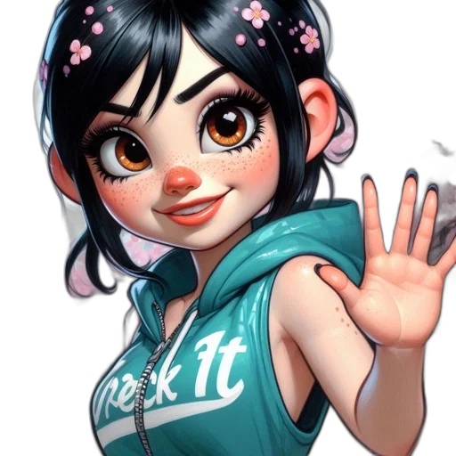 face, cartoon, 3d render, anime transparent PNG cut-out