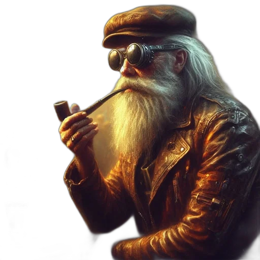 hat, jacket, face, fantasy art transparent PNG cut-out
