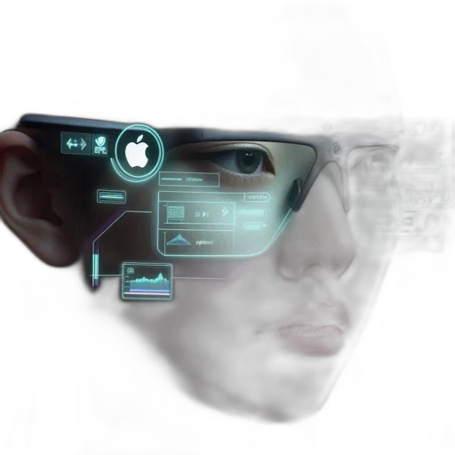 robot, face, cyberpunk, 3d render transparent PNG cut-out
