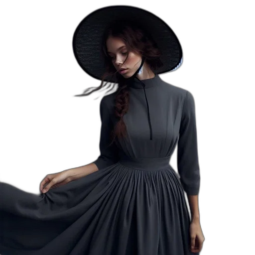 dress, hat, photorealistic, concept art transparent PNG cut-out