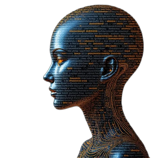 robot, face, cyberpunk, pixel art transparent PNG cut-out