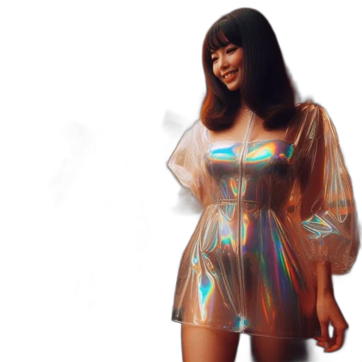 dress, 3d render, concept art, neon lights transparent PNG cut-out