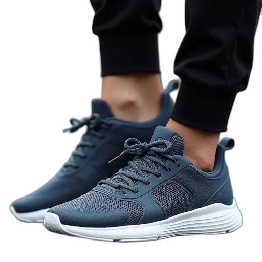 shoes, 3d render, monochrome, blue transparent PNG cut-out