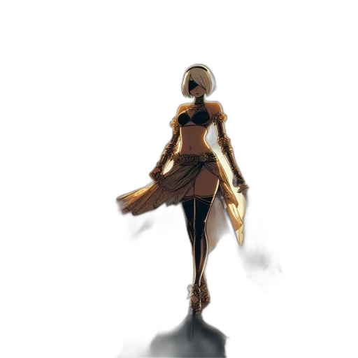 dress, robot, sword, weapon transparent PNG cut-out