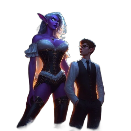 dress, staff, concept art, fantasy art transparent PNG cut-out