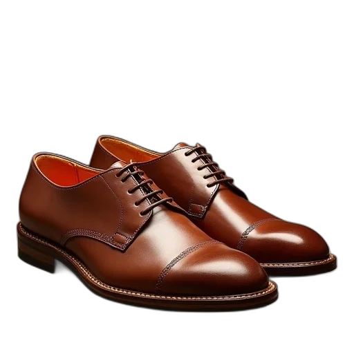 shoes, photorealistic, picture, brown transparent PNG cut-out
