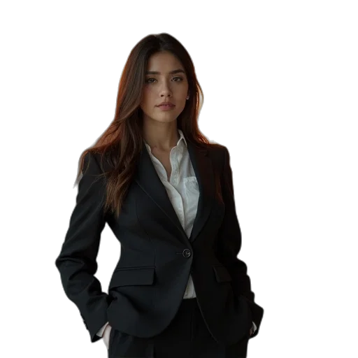 staff, jacket, dress, photorealistic transparent PNG cut-out