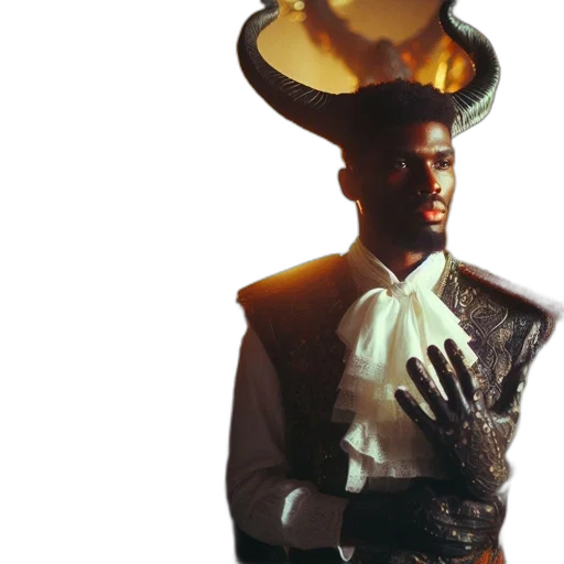 hat, crown, staff, jacket transparent PNG cut-out