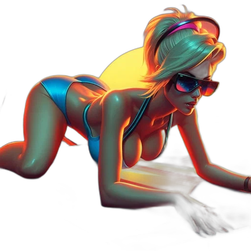 concept art, cyberpunk, 3d render, comic book art transparent PNG cut-out