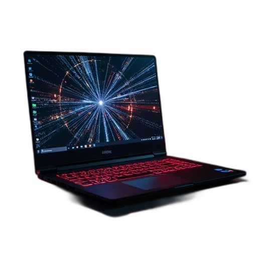 cyberpunk, 3d render, neon lights, ibm transparent PNG cut-out