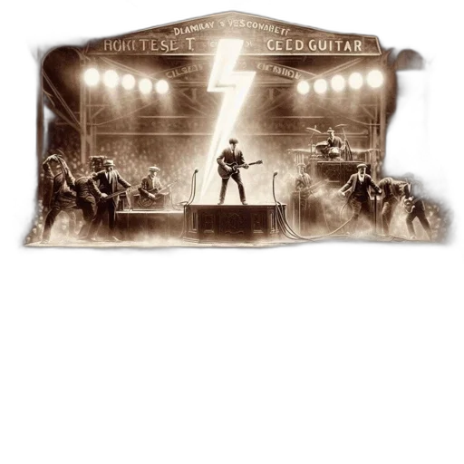 concept art, comic book art, band, performs transparent PNG cut-out
