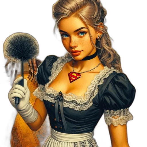 staff, dress, jewelry, face transparent PNG cut-out