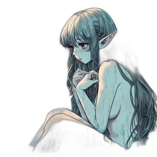 creature, dress, mask, watercolor transparent PNG cut-out