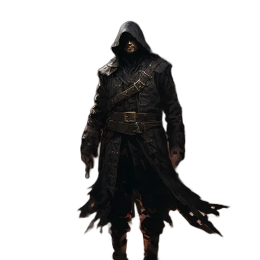 jacket, mask, sword, staff transparent PNG cut-out