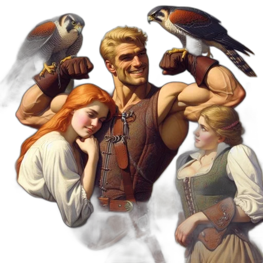 concept art, fantasy art, comic book art, pixel art transparent PNG cut-out