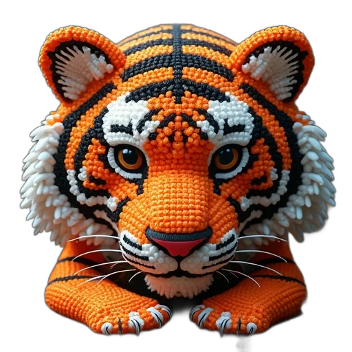 animal, 3d render, photorealistic, tiger transparent PNG cut-out