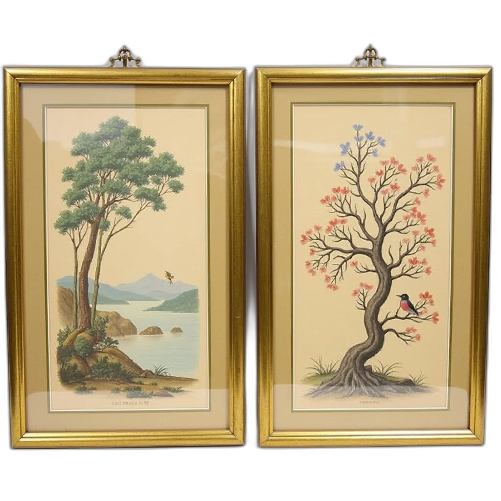 tree, furniture, oil painting, photorealistic transparent PNG cut-out