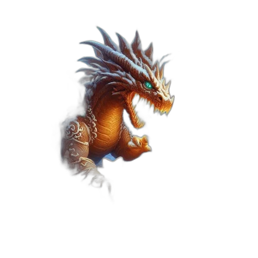 dragon, creature, animal, staff transparent PNG cut-out