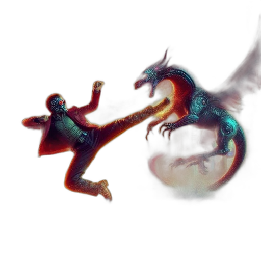dragon, creature, staff, weapon transparent PNG cut-out