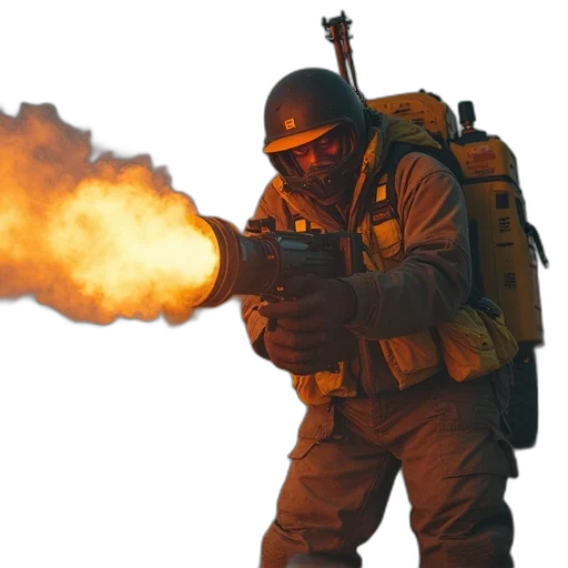weapon, staff, jacket, mask transparent PNG cut-out