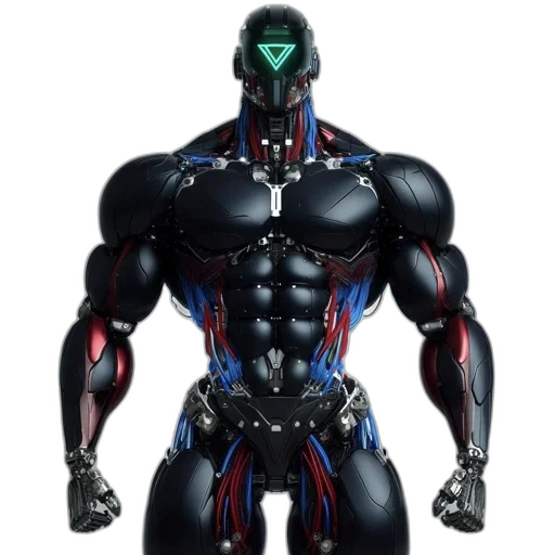robot, concept art, 3d render, cyberpunk transparent PNG cut-out