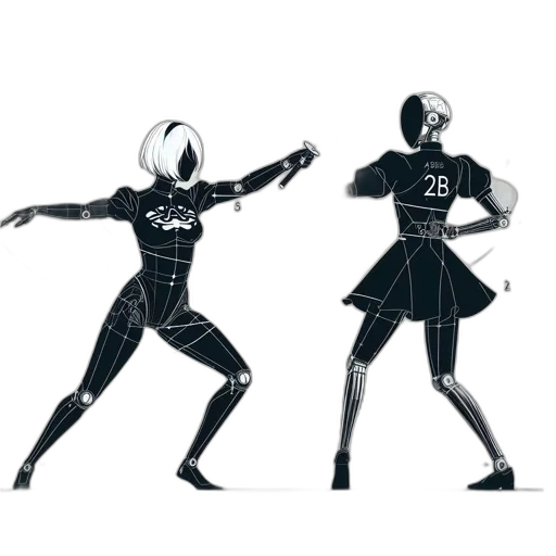 robot, concept art, comic book art, 3d render transparent PNG cut-out