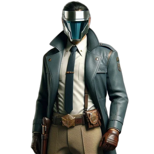 jacket, robot, mask, staff transparent PNG cut-out