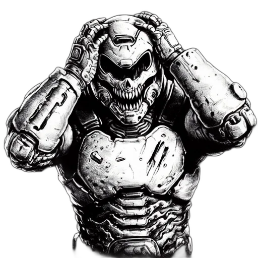 robot, face, mask, creature transparent PNG cut-out