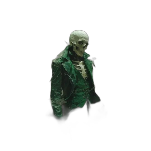 jacket, mask, creature, staff transparent PNG cut-out