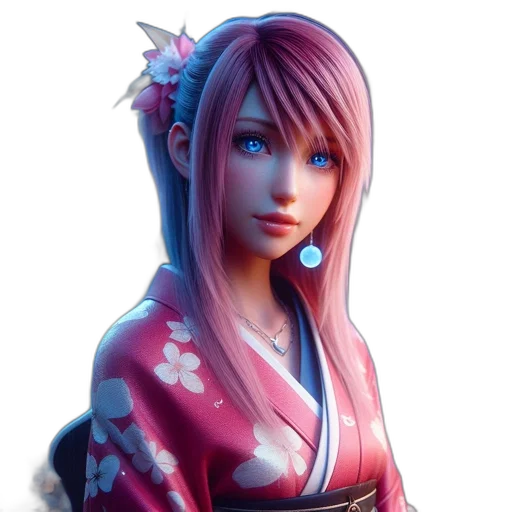 face, staff, fantasy art, 3d render transparent PNG cut-out