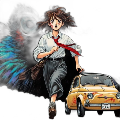 car, concept art, anime, comic book art transparent PNG cut-out