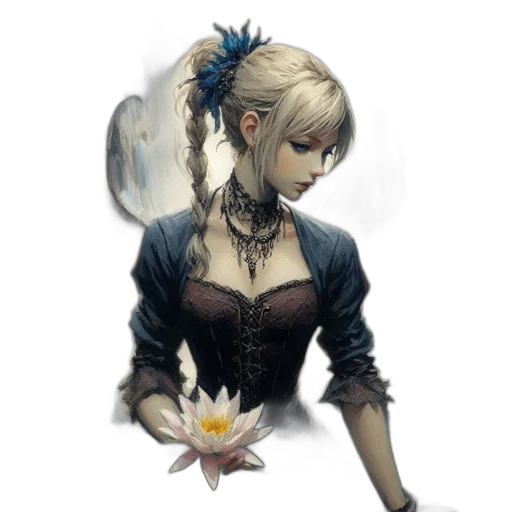 flower, staff, dragon, dress transparent PNG cut-out