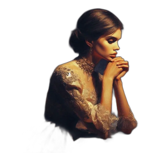 dress, jewelry, face, crown transparent PNG cut-out