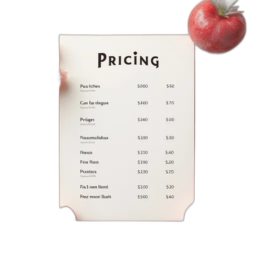 food, pricing, sheet transparent PNG cut-out