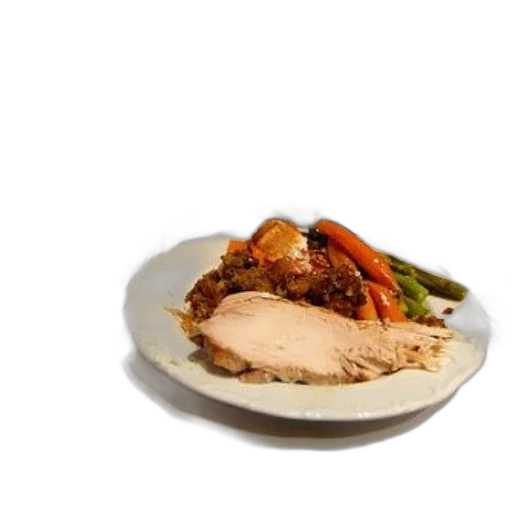 food, 3d render, plate, turkey transparent PNG cut-out