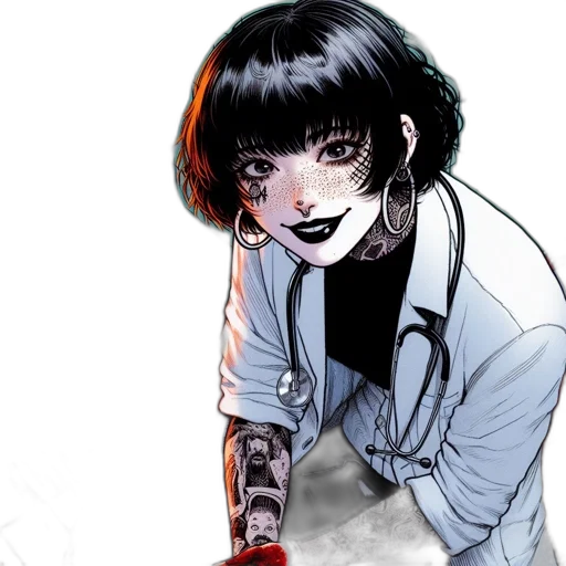comic book art, concept art, cyberpunk, anime transparent PNG cut-out