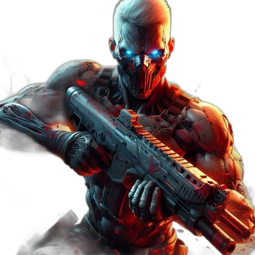robot, weapon, concept art, comic book art transparent PNG cut-out