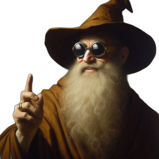 hat, staff, face, fantasy art transparent PNG cut-out