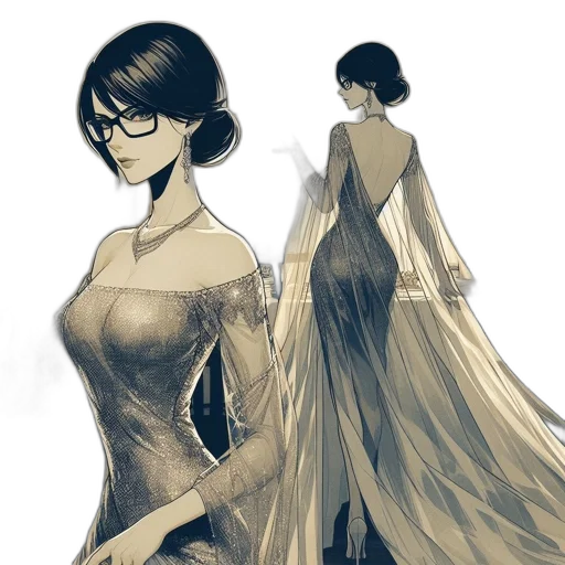 dress, concept art, fantasy art, comic book art transparent PNG cut-out