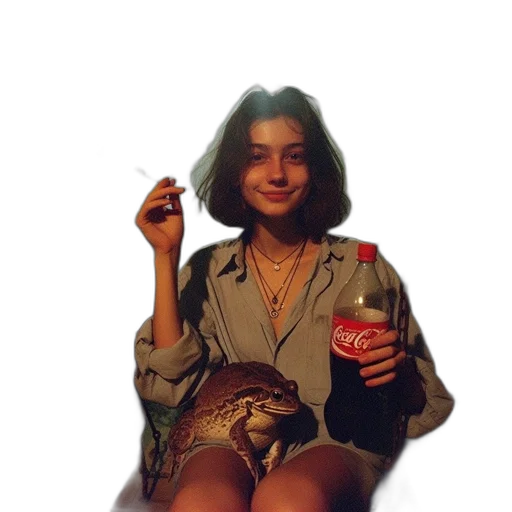 bottle, jacket, face, food transparent PNG cut-out