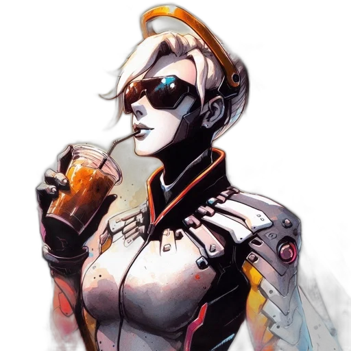 robot, cyberpunk, concept art, comic book art transparent PNG cut-out