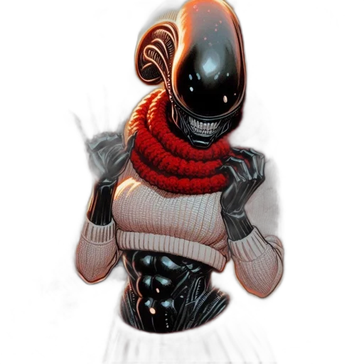 robot, dress, mask, staff transparent PNG cut-out