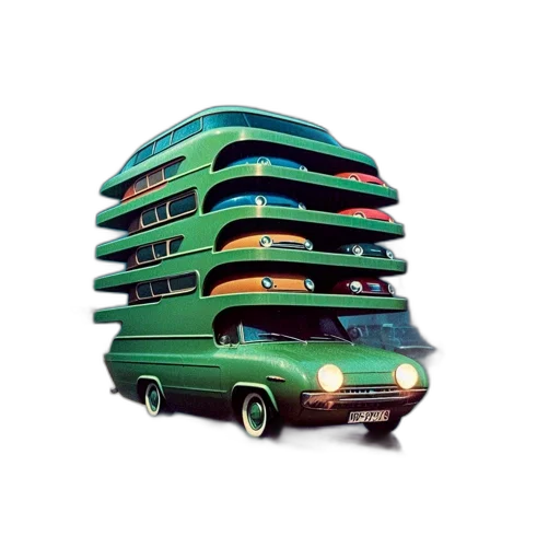 car, building, furniture, 3d render transparent PNG cut-out