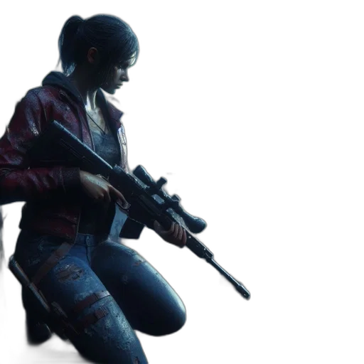 jacket, weapon, concept art, cyberpunk transparent PNG cut-out