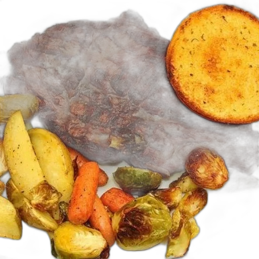 food, photorealistic, plate, featuring transparent PNG cut-out