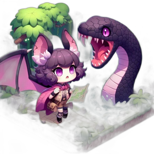 dragon, creature, animal, staff transparent PNG cut-out